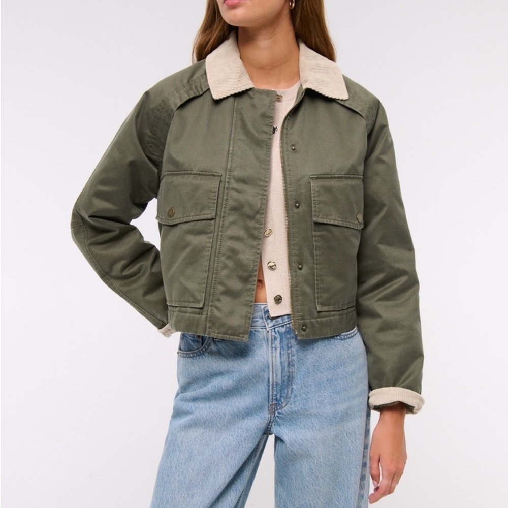 Abercrombie & Fitch Olive Green Utility Jacket